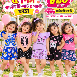 ৫ পিস গার্লস টি-শার্ট & প্যান্ট কম্বো